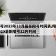 限号2023年12月最新限号时间表/限号2020最新限号12月时间