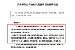 上市不足四年筹划控制权变更 这家公司5月21日起停牌